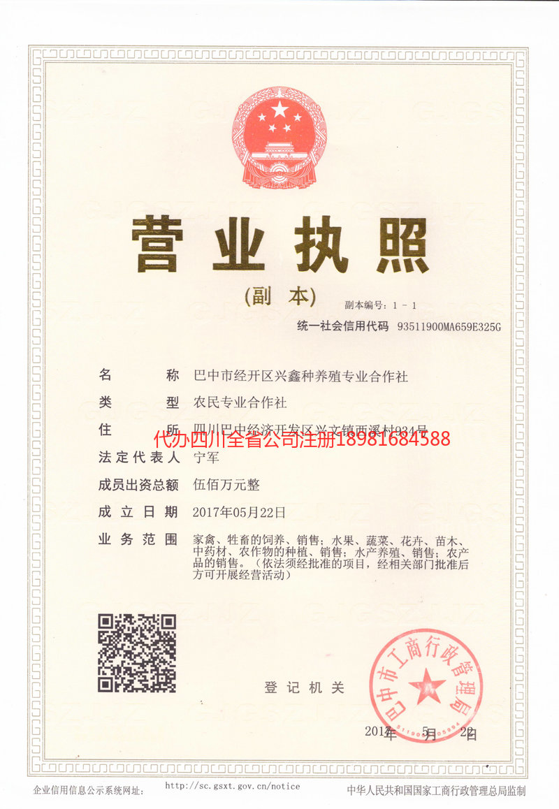 威远威远兴鑫种养殖专业合作社